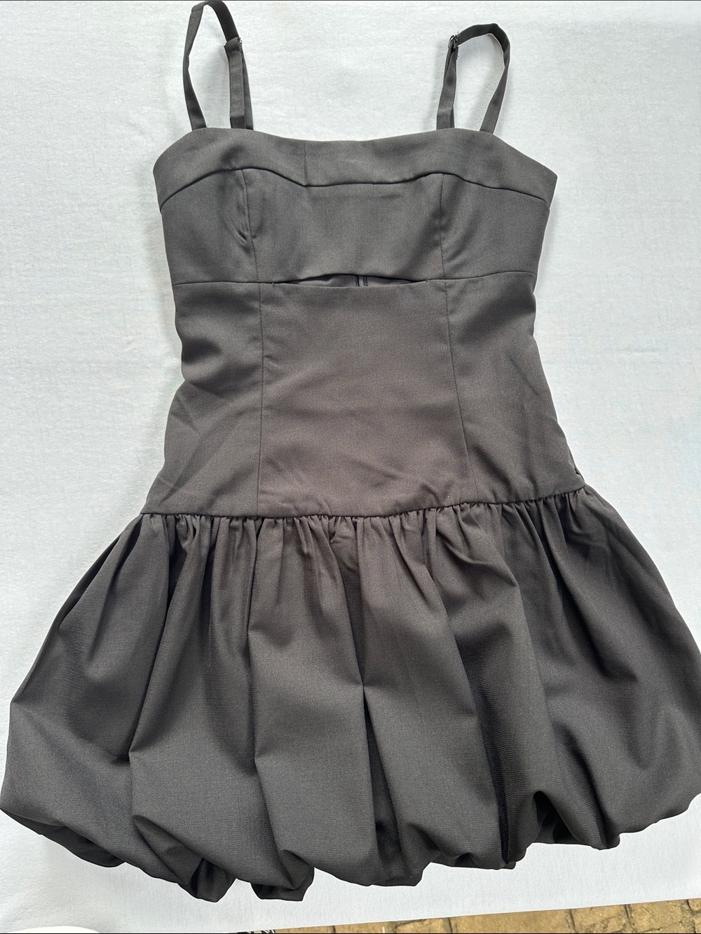 Altar'd State Black Strap Bubble-Hem Mini Dress size XXS